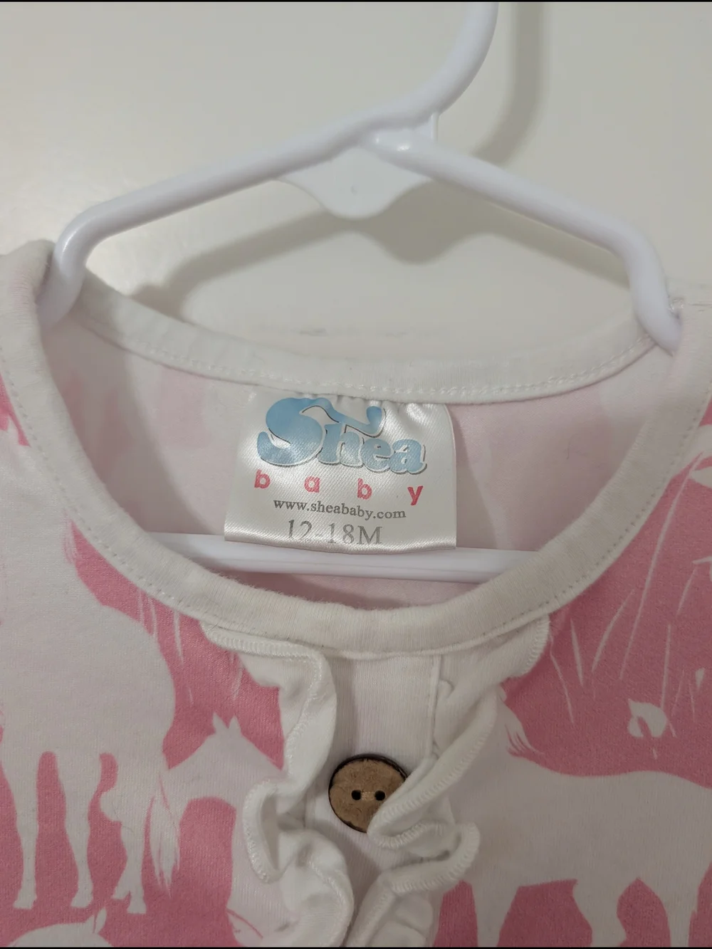 💥3/$24 Pink‎ & White Horse Print Ruffle Romper
